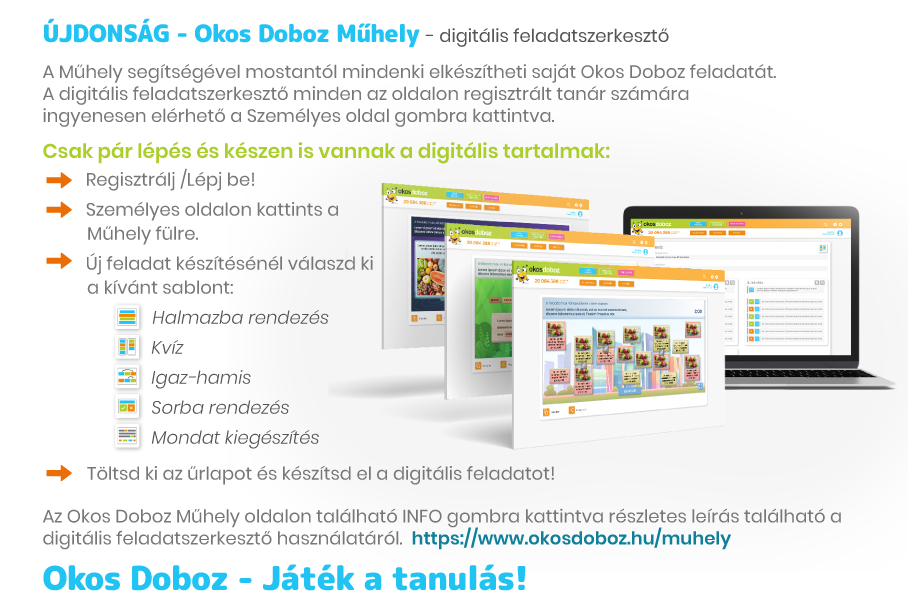 Műhely - digitális feladatszerkesztő